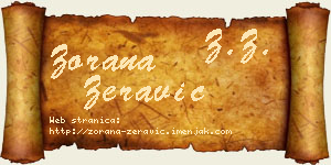 Zorana Žeravić vizit kartica